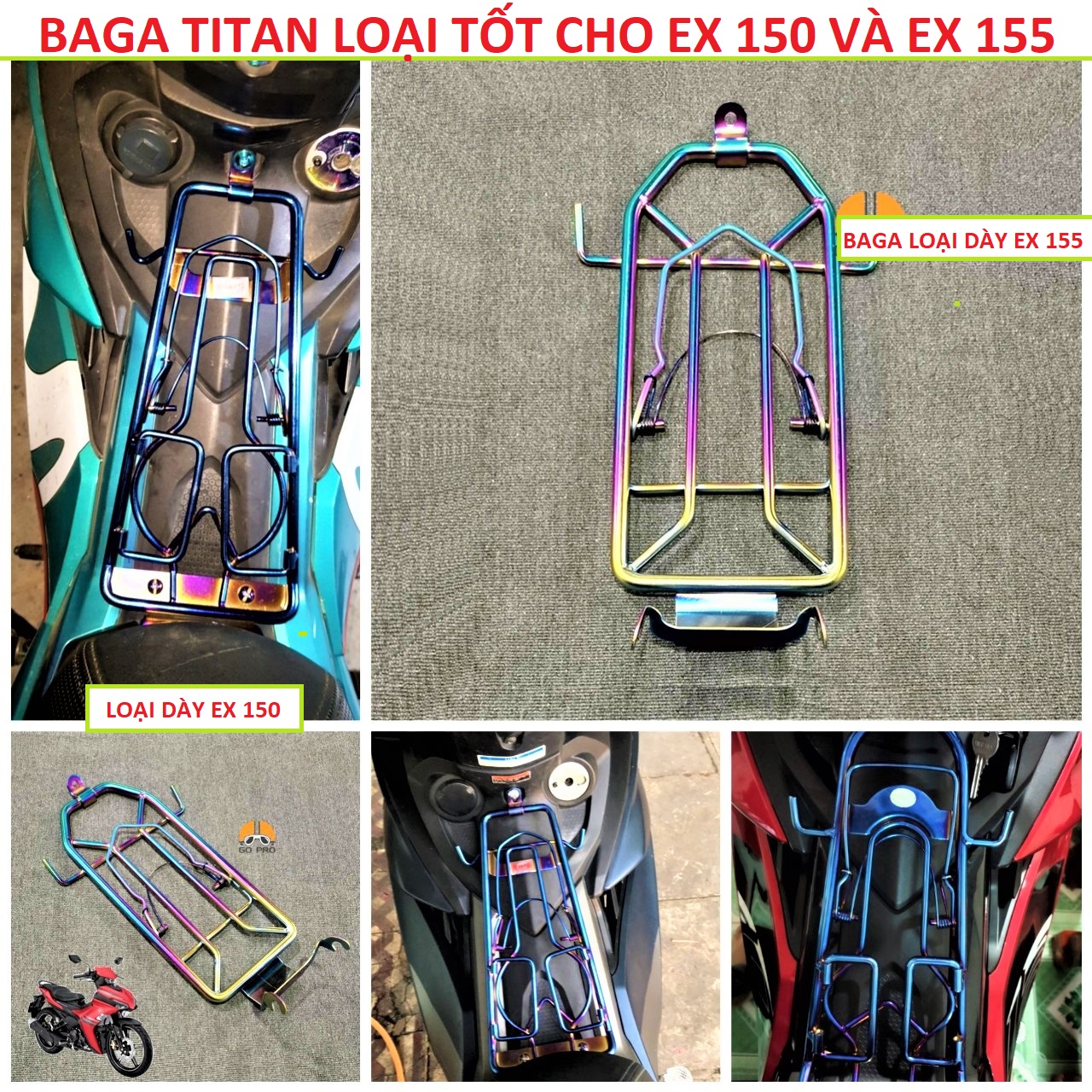BAGA GIỮA XE MÁY TITAN LOẠI TỐT LẮP CÁC LOẠI XE , BAGA TITAN XE MÁY CHO EX 155 EX 150 WINNER, BAGA GIỮA EX 155 EX 150, BAGA XE MAY , PHỤ TÙNG XE MÁY , PHỤ KIỆN XE MÁY