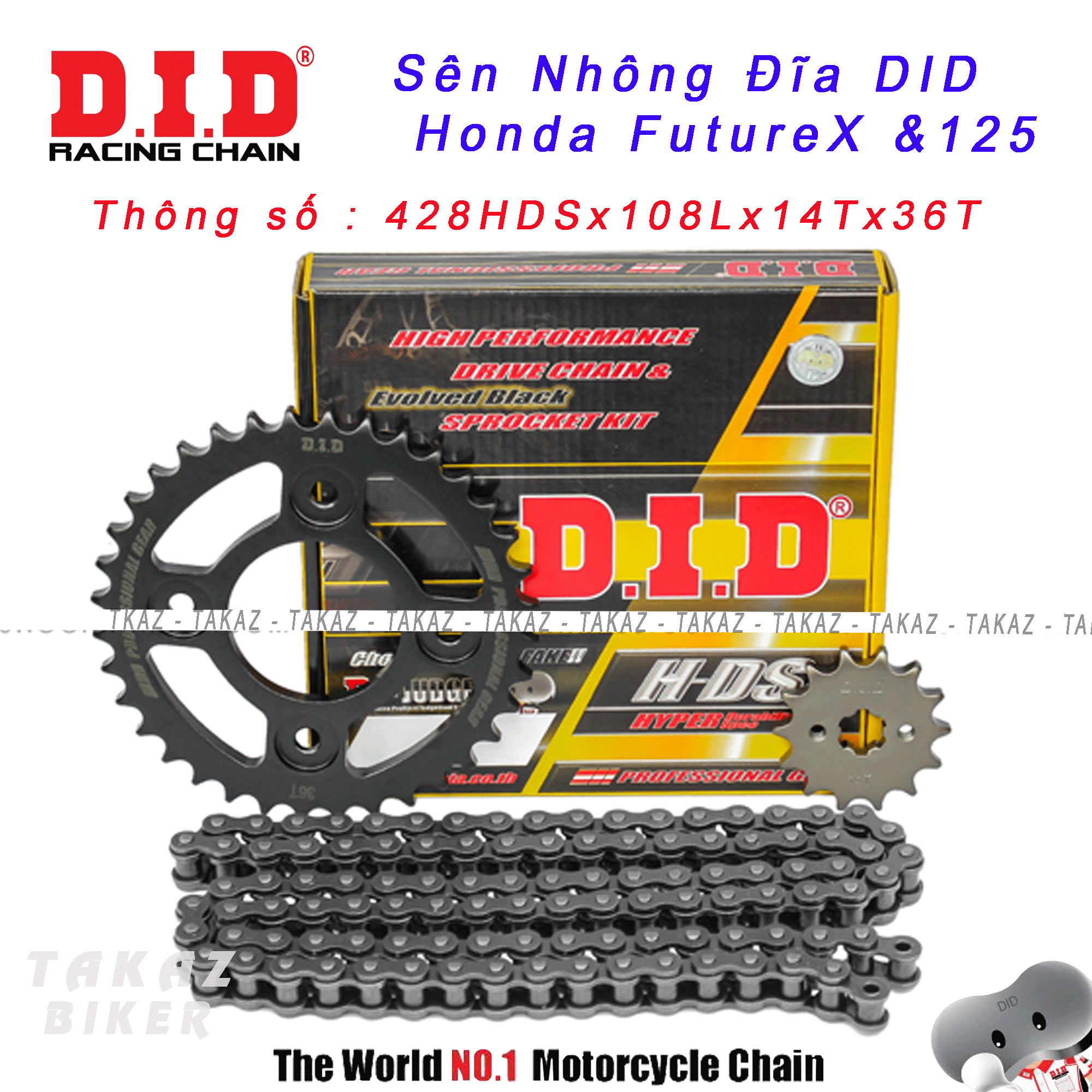 [ Future 125 - 108L ] Sên Nhông Đĩa DID Honda FutureX và 125cc - HDS 10 ly Thái Lan