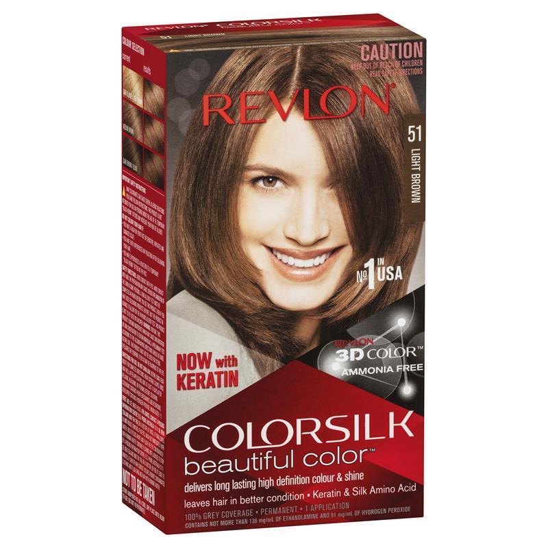 Thuốc Nhuộm Tóc Revlon ColorSilk 3D. Số 51 - Màu Nâu Sáng.