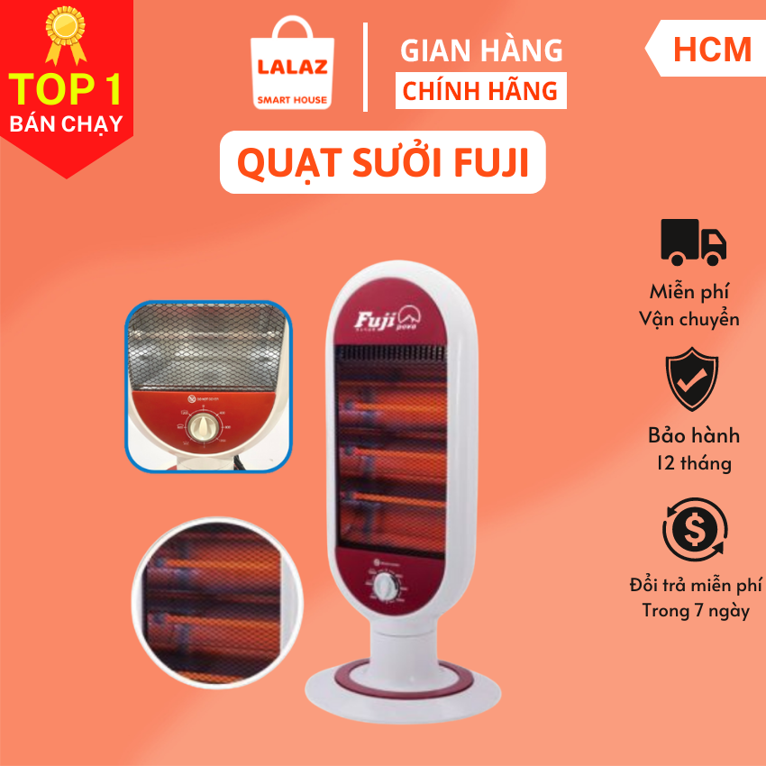 Quạt đèn lò sưởi hồng ngoại , máy sưởi FUJI VIET NHAT , tự ngắt khi ngã đổ bảo vệ quạt và an toàn sử dụng, quạt sưởi ấm, đèn sưởi cao cấp, máy sưởi mùa đông