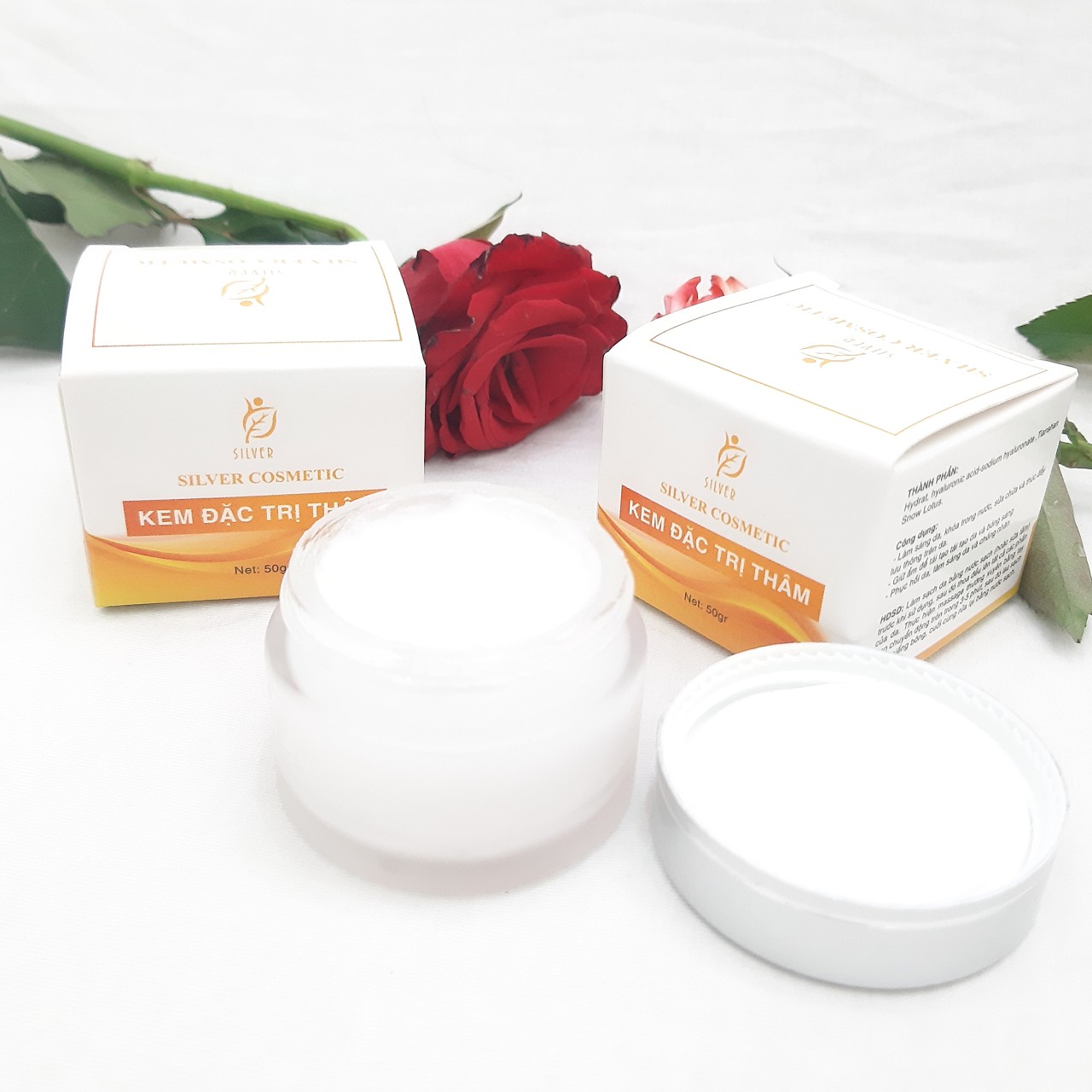 Kem đặc trị thâm nách - thâm môi - thâm đầu gối silver hũ 50gr -tặng kem hồng nhũ hoa