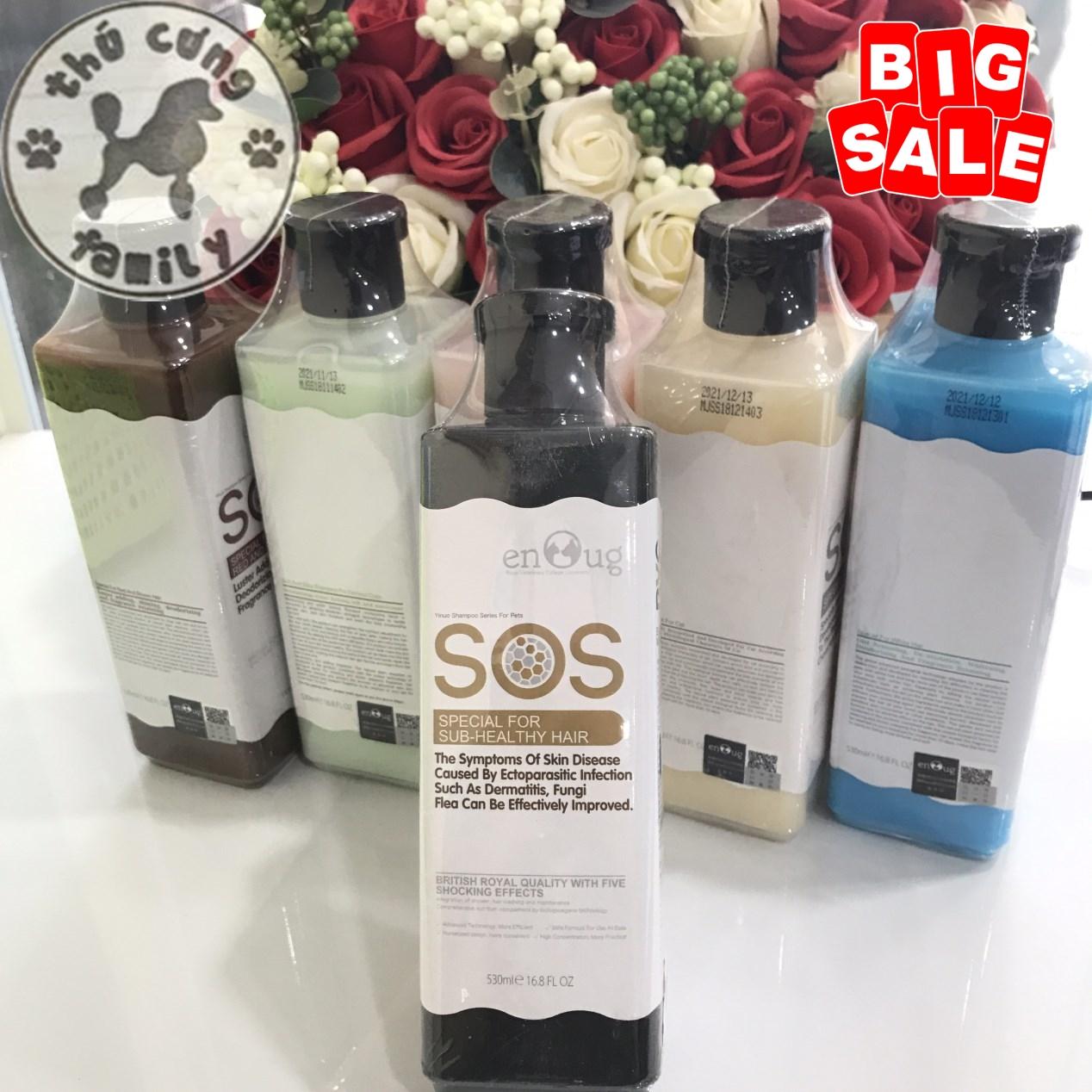 Sữa tắm SOS đen đục - Sữa tắm tẩy viêm da-nấm da, ve - bọ chét cho CHÓ MÈO - 530ml - Family Pets