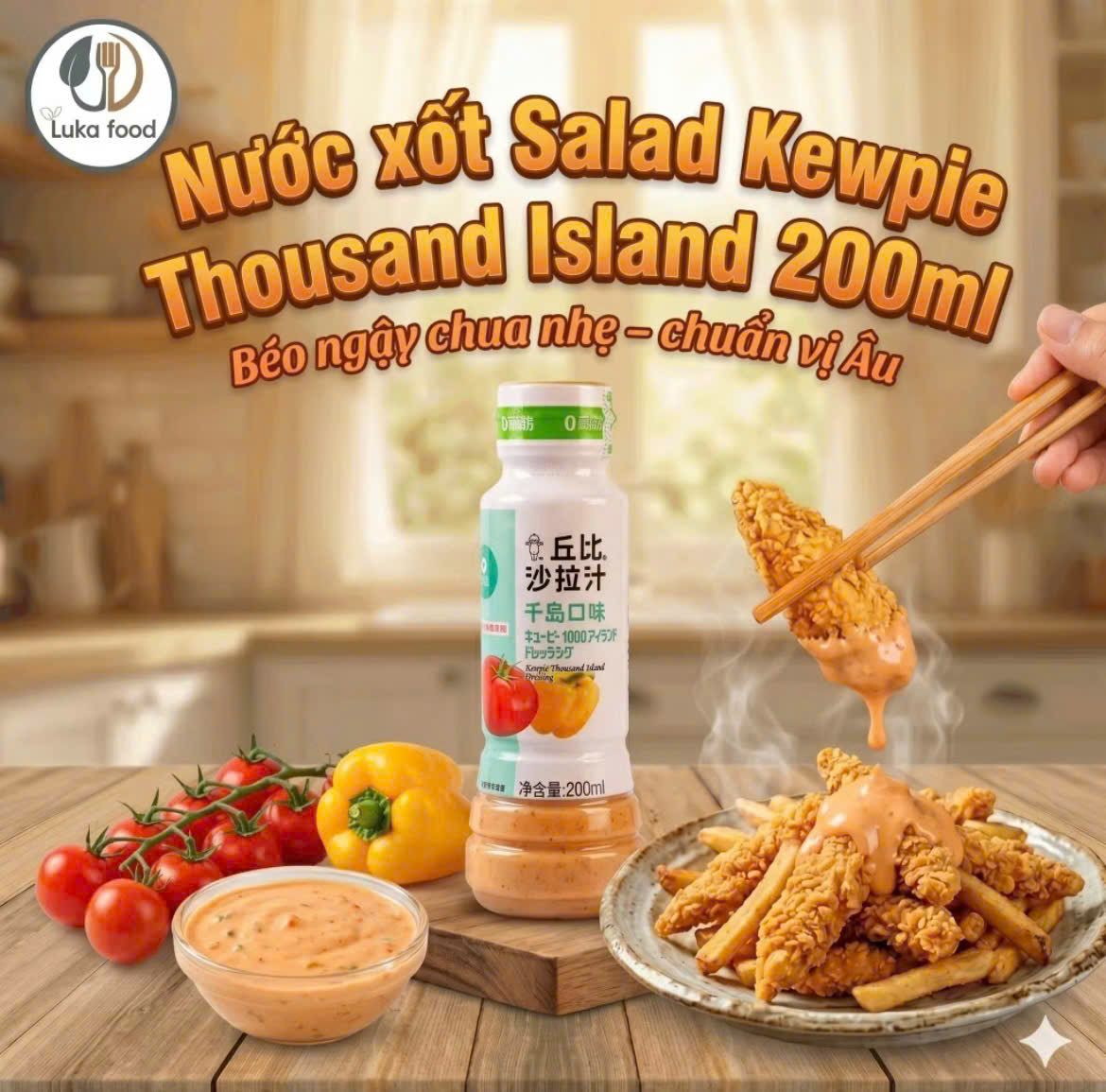 Nước Sốt Salad Kewpie Mè Rang 200ml Nước Sốt Trộn Salad