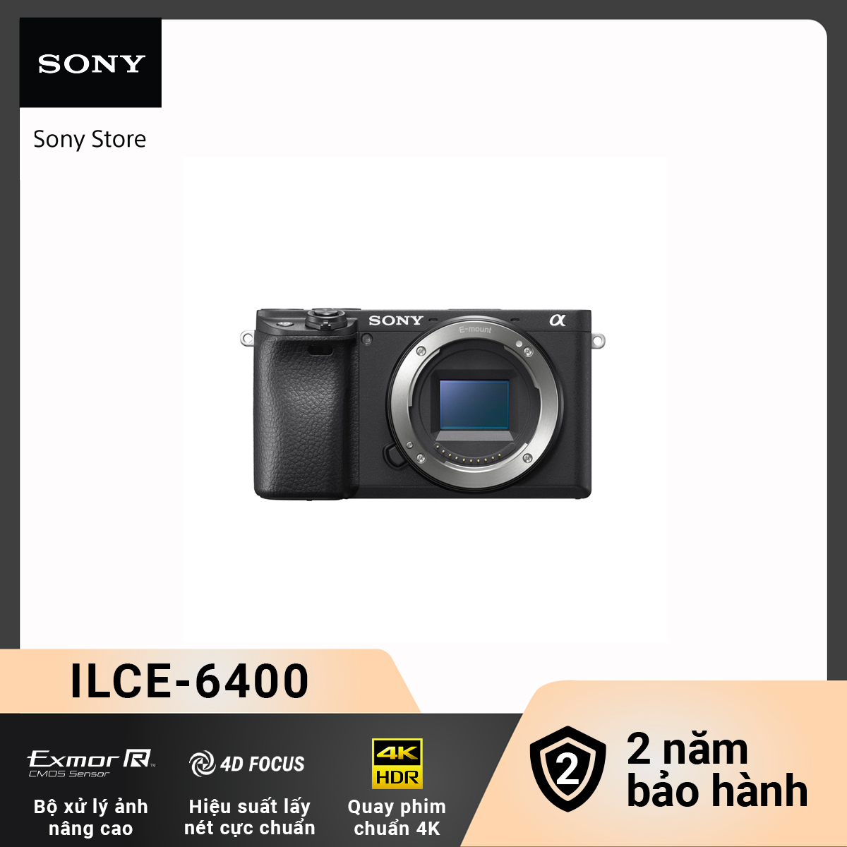 Máy ảnh Sony Alpha ống kính E-mount a6400 sử dụng Cảm biến APS-C (chỉ có thân máy) (TẶNG THỂ NHỚ 64GB)