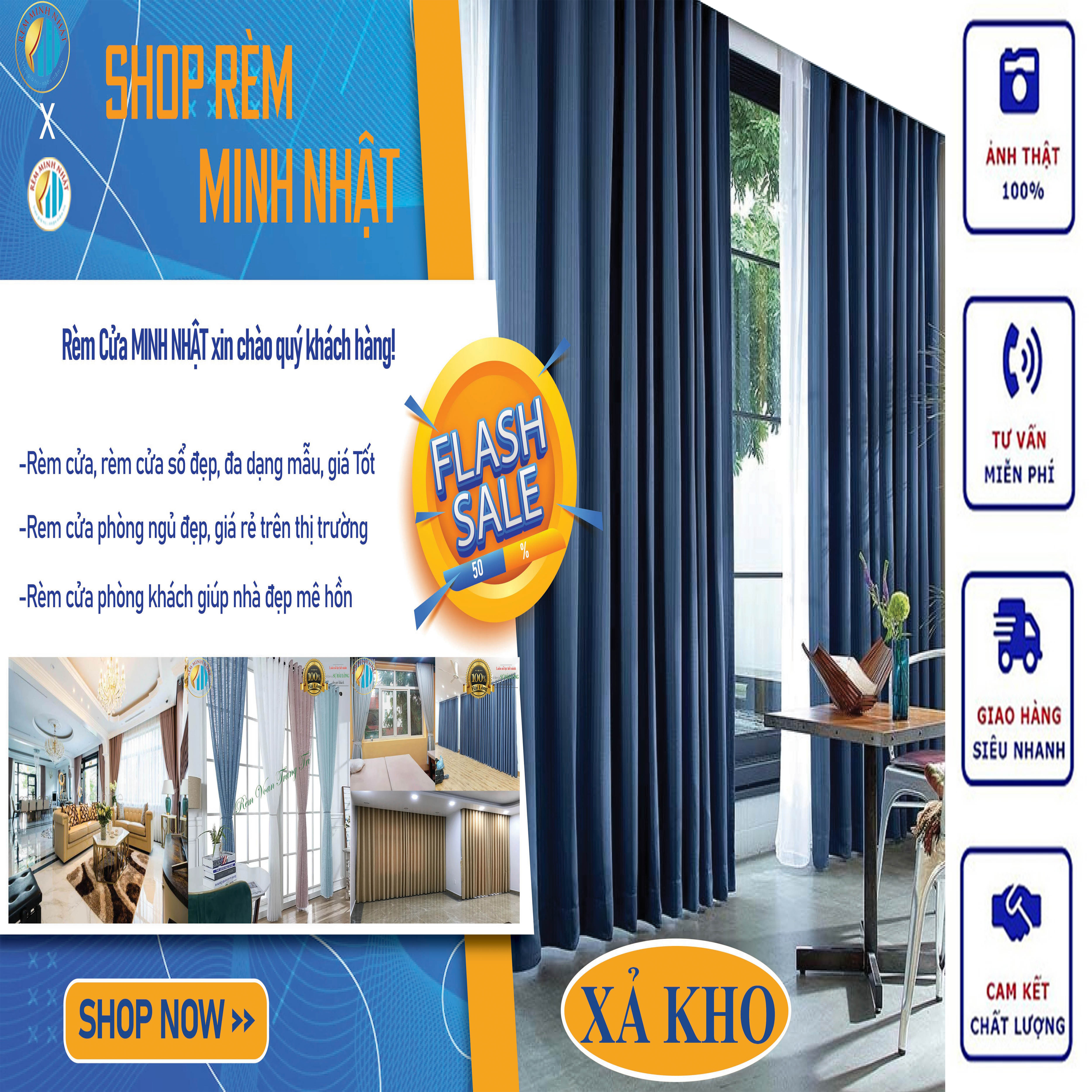 Rèm cửa sổ, rèm cửa loại 1, rèm vải trang trí nhà cửa, decor cửa sổ, cửa chính. Vải gấm bóng hàng cản nắng cản nhiệt