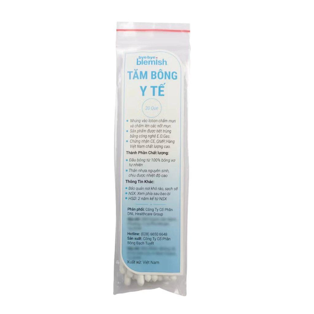 [QUÀ TẶNG KHÔNG BÁN] Tăm bông y tế Bye Bye Blemish dùng để chấm mụn (20 que/gói)