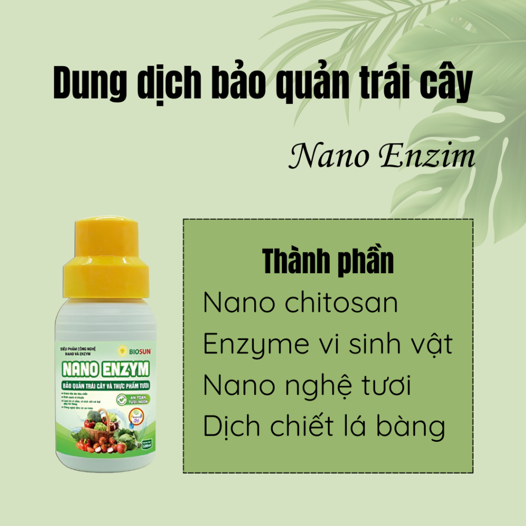 Nano Enzym BIOSUN 500ml | Dung Dịch Nano Chitosan Bảo Quản Nông Sản Giữ Tươi Lâu Giảm Hao Hụt