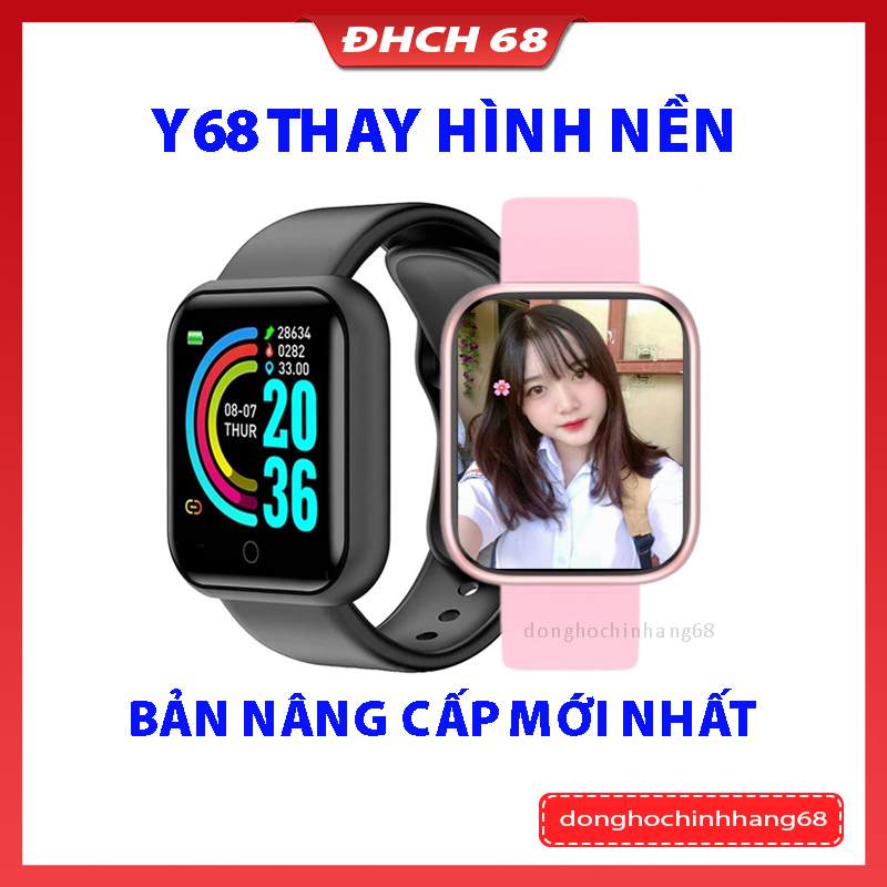 Y68 Đồng Hồ Thông Minh Y68 Thay Được Hình Nền ,Theo Dõi Sức Khỏe, Nhận Thông Báo Cuộc Gọi Và Nhiều Tính Năng Hấp Dẫn Bảo Hành 1 Năm