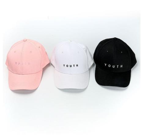 Mũ lưỡi trai màu trơn thêu chữ YOUTH