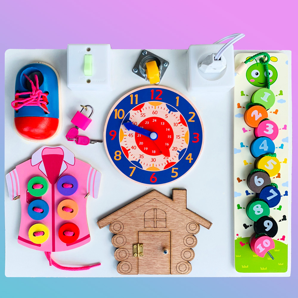 Đồ Chơi Montessori,Bảng Bận Rộn Busy Board Giúp Bé Vừa Chơi Vừa Học Tập Kỹ Năng Buộc Giày,Khuy Áo Benrikids,Đồ Chơi Thông Minh