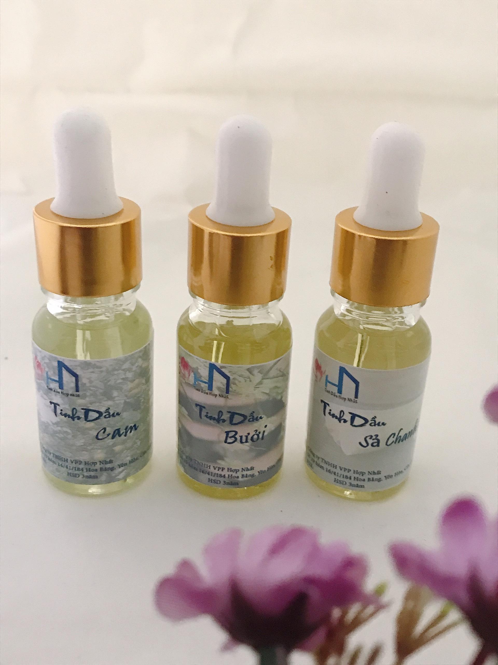 Combo 03 tinh dầu thơm xông cam - bưởi - sả chanh lọ 10ml