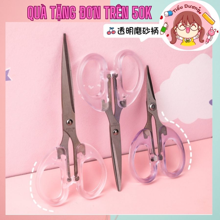 Kéo inox trong suốt làm thủ công chuyên dùng cho văn phòng - size trung 183 * 90mm