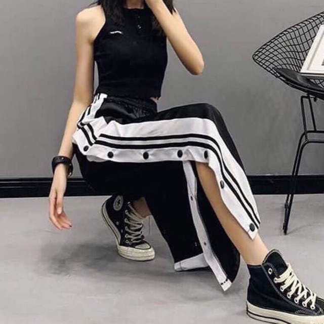 Quần ống rộng cúc bấm kay876