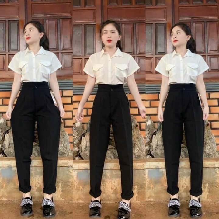 SET ĐỒ ĐI HỌC TAY NGẮN QUẦN TÂY  ĐỦ SIZE