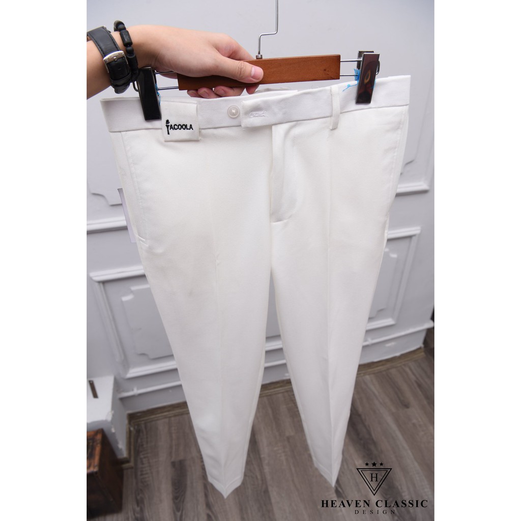 Quần Âu Trắng Cao Cấp Dáng Ngắn Dài Quần 90Cm Kiểu Dáng Hàn, Hàng Cao Cấp Vải Dày, Ảnh Chính Chủ Heave