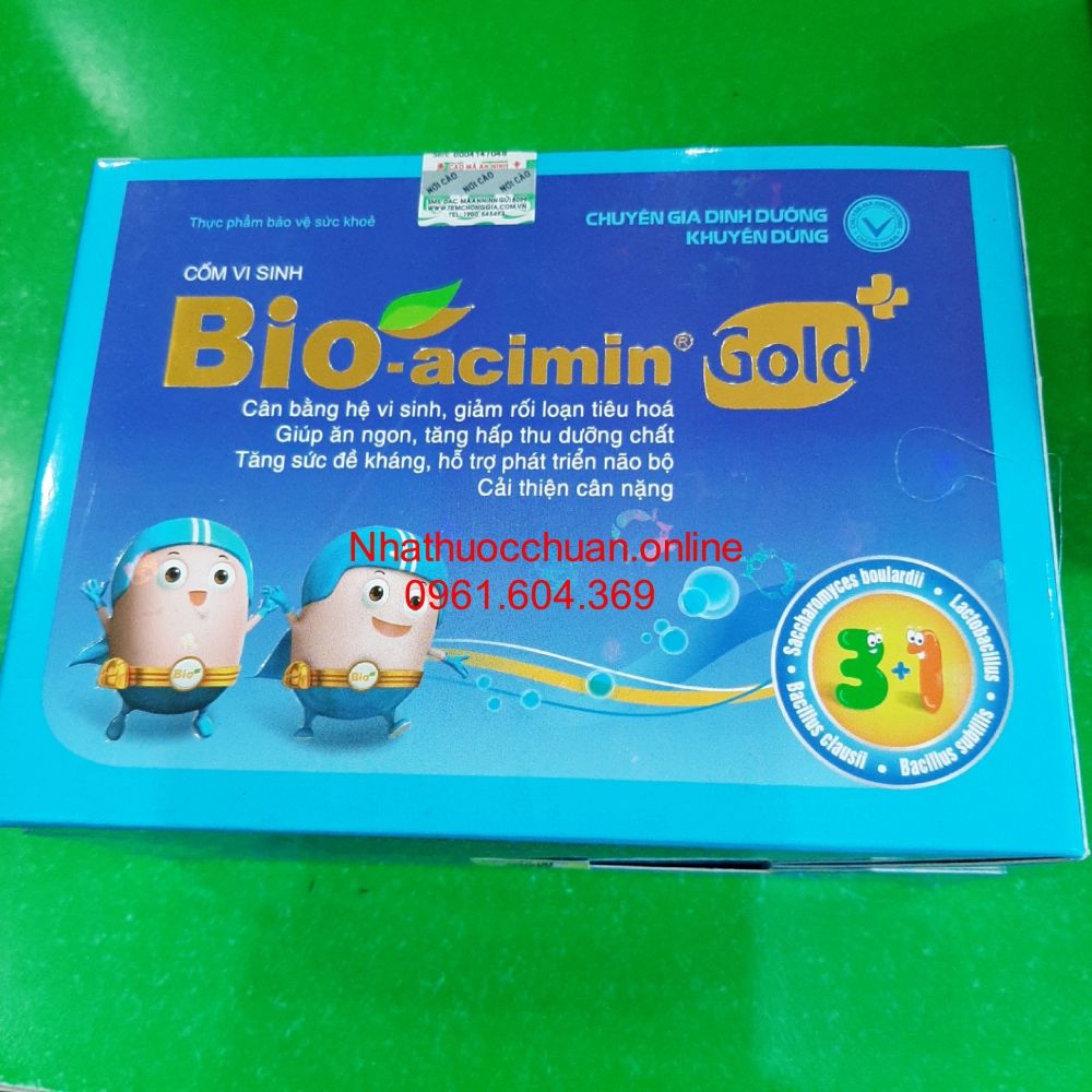 Cốm vi sinh giúp tiêu hóa khỏe, trẻ ăn ngon Bio-acimin Gold ( Hộp 30 gói)