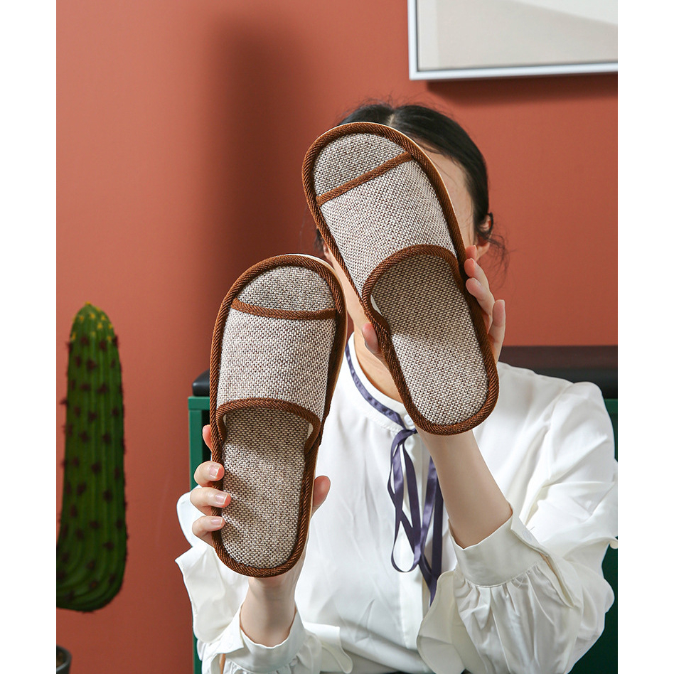 Dép bố lanh mang trong nhà sọc nhuyễn cao cấp, dép vải canvas chống nứt gót chống thối chân, dép quai ngang vải bố gai thấm hút mồ hôi