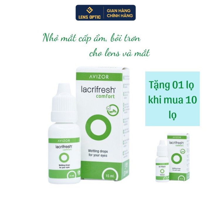 Nước nhỏ mắt lens Avizor Lacrifresh Comfort 15ML, nhỏ mắt dùng cho kính áp tròng- Lens Optic