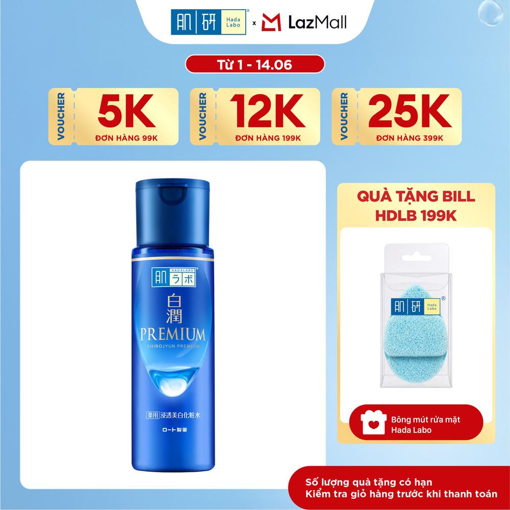 Dung dịch dưỡng trắng cao cấp, cải thiện thâm nám, tàn nhang Hada Labo Shirojyun Premium Whitening Lotion 170ml