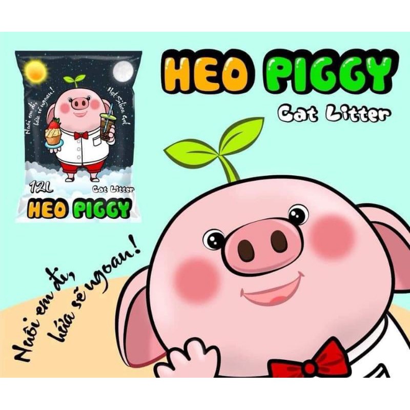 Cát vệ sinh mèo Heo piggy gói 15L hương cafe
