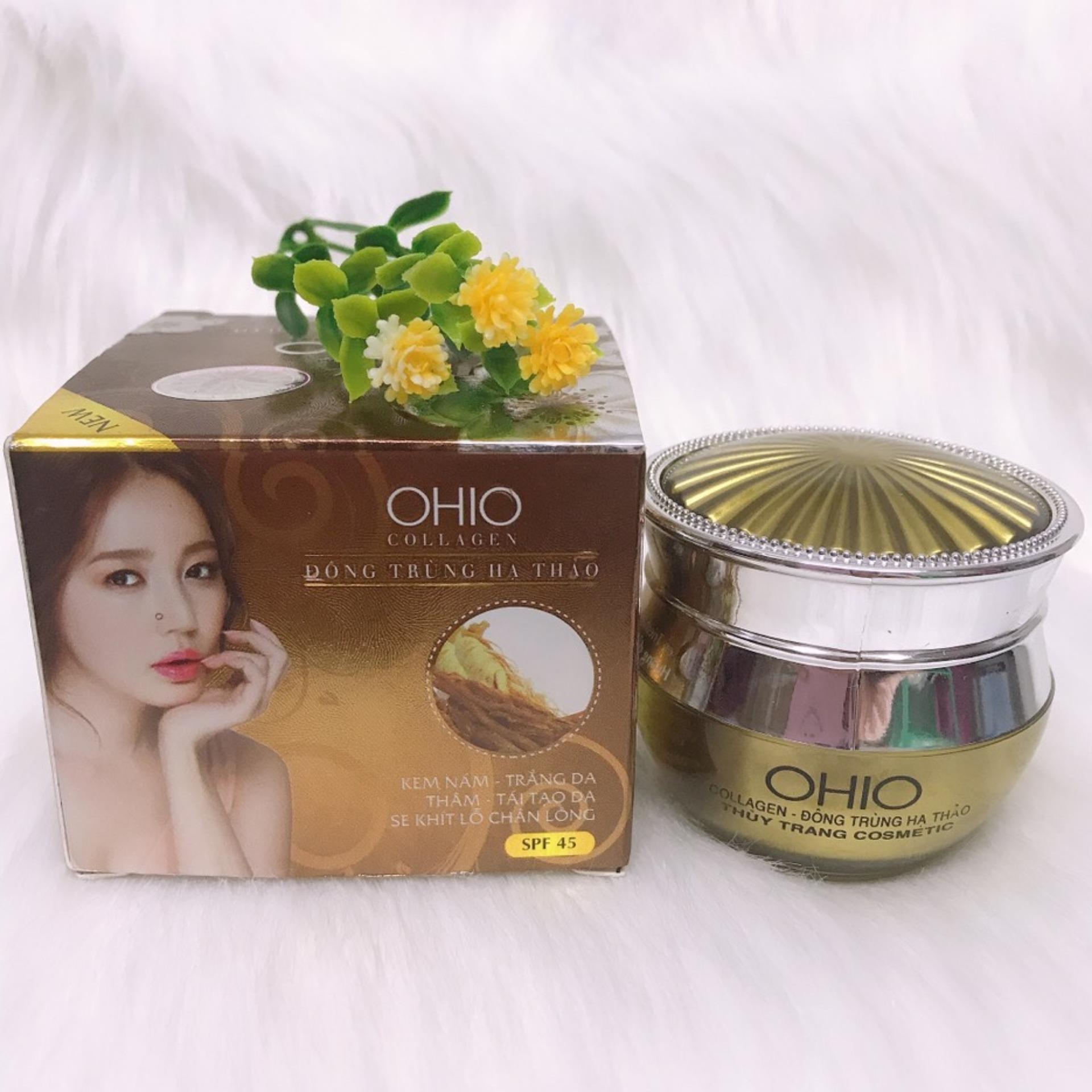 [HCM]Kem nám - trắng da - thâm tái tạo - se khít lỗ chân lông OHIO Collagen - Đông Trùng Hạ Thảo (20g)