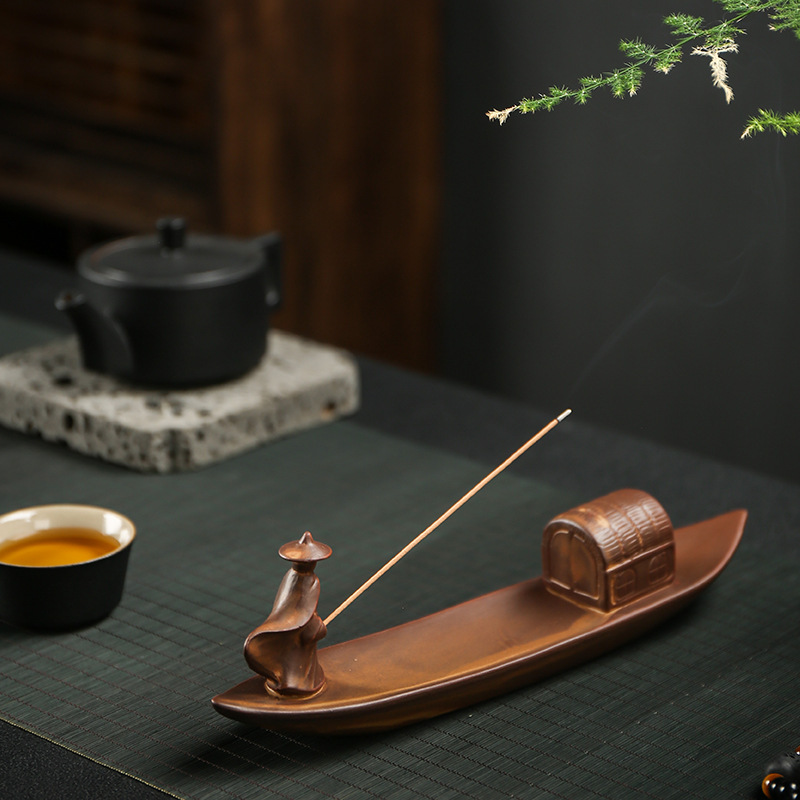 Khay sứ, chân đế cắm nhang đốt trầm hương