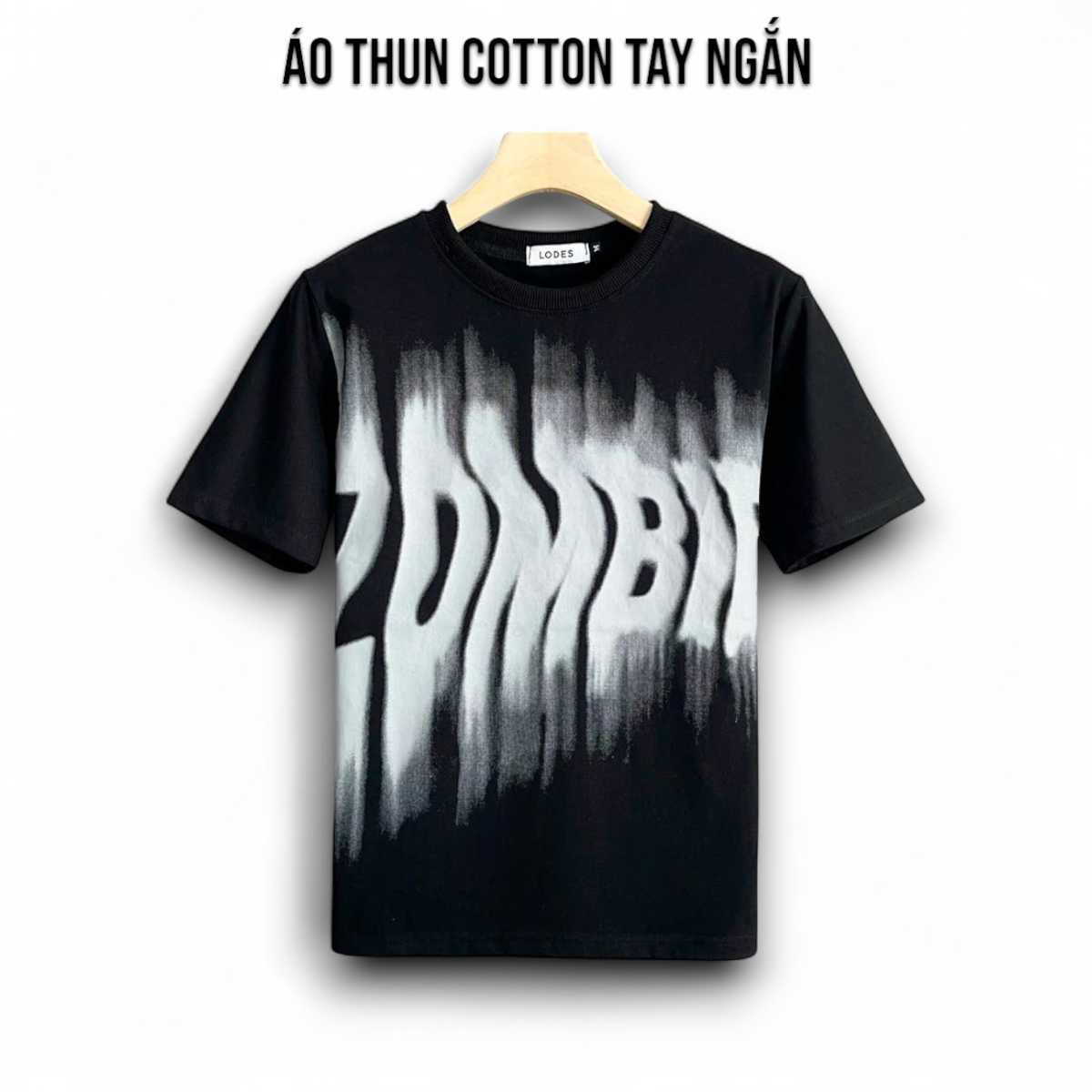 Regular fit four-way elastic cotton short sleeve zombie round collar t-shirt-tutee - 1