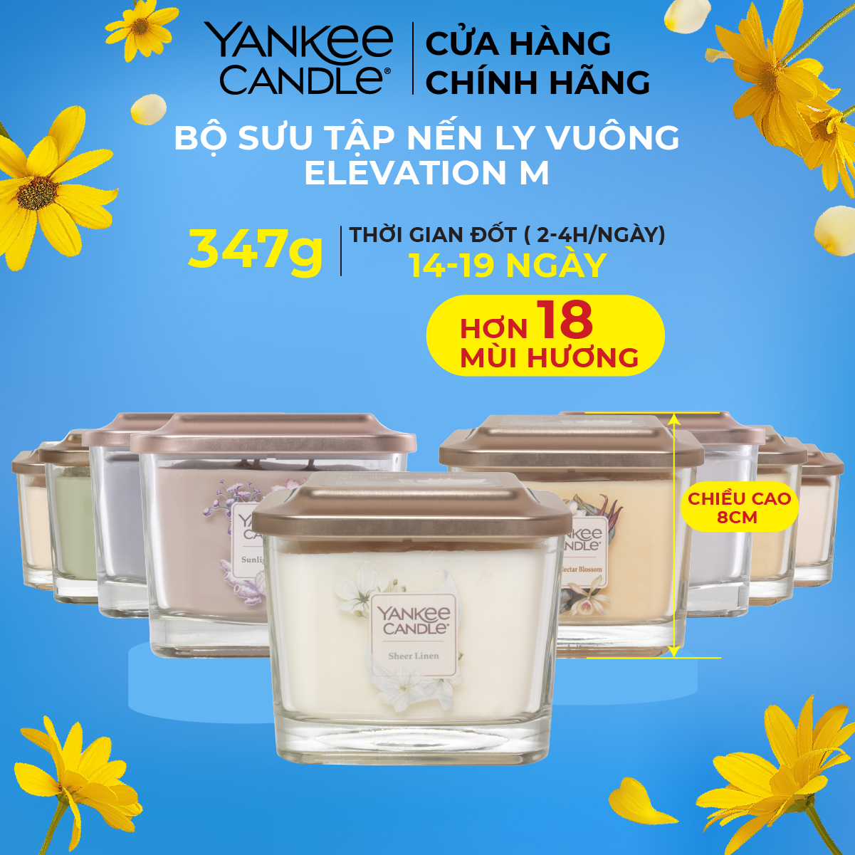 Nến thơm sáp đậu nành elevation chính hãng yankee candle - size m 347g