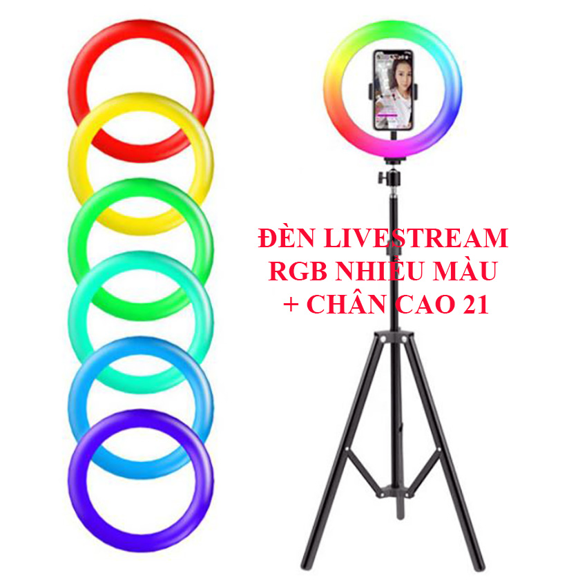 Đèn Livestream để bàn 16cm  g3 - Đèn Live stream tích hợp gương trang