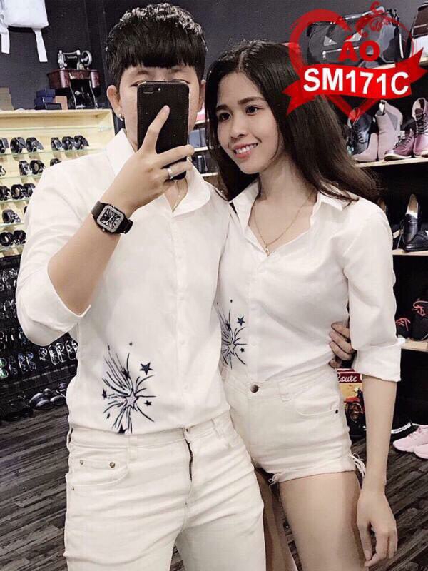 [HCM]ÁO SƠ MI NAM NỮ HỌA TIẾT HÌNH SAO CỰC ĐẸP