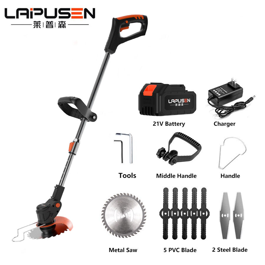 Máy cắt cỏ, Máy cắt cỏ dùng pin Lapusen dùng cắt cỏ sân vườn chạy pin 21V sử dụng chân pin phổ thông C16