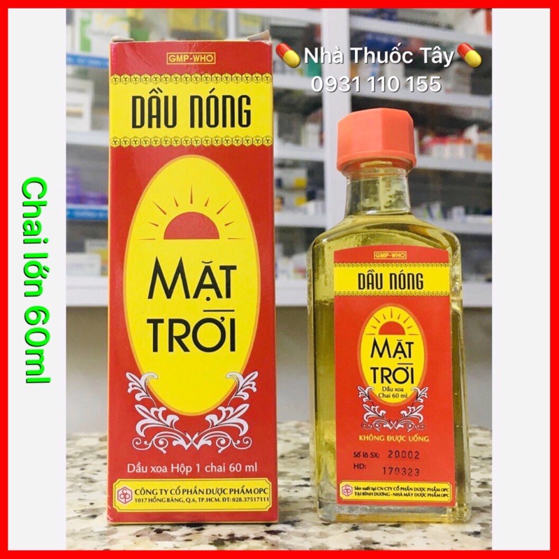 Dầu nóng mặt trời chai lớn 60ml