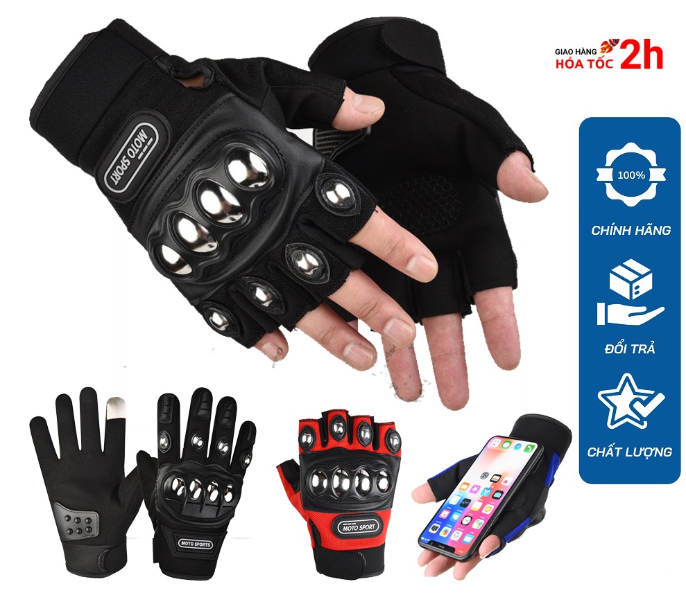 Găng tay xe máy gù Inox Sport- full ngón - cụt ngón