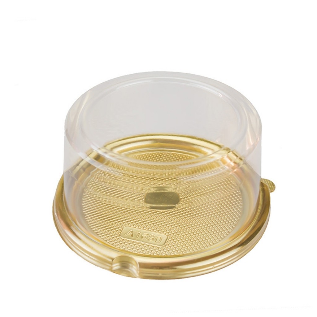 Hộp Nhựa Đế Vàng Nắp Cao và Nắp Thấp A1680 Đựng Bánh( Set 50c)