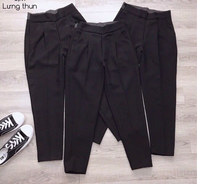 Quần baggy nữ cạp lưng chun sau