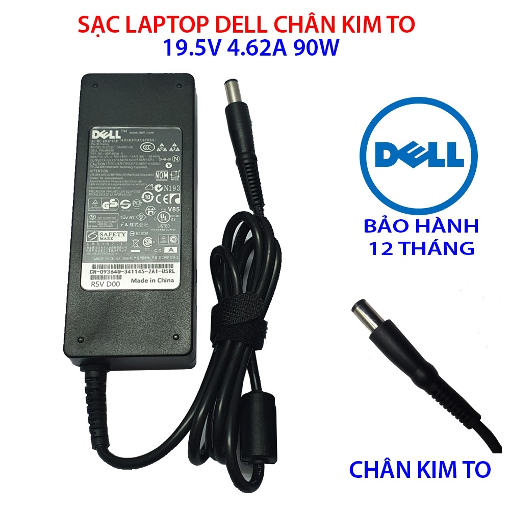 SẠC LAPTOP DELL CHÂN KIM TO CHÂN KIM NHỎ DÙNG CHO LAPTOP DELL VOSTRO DELL LATITUDE DELL INSPIRON