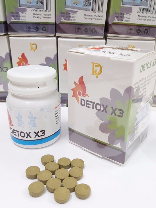 Detox x3 giam nhanh mỡ bụng 60 viên