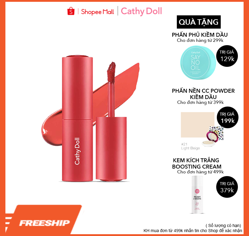 Son tint siêu lì Cathy Doll Social Heart Vivid Tint 3.5g
