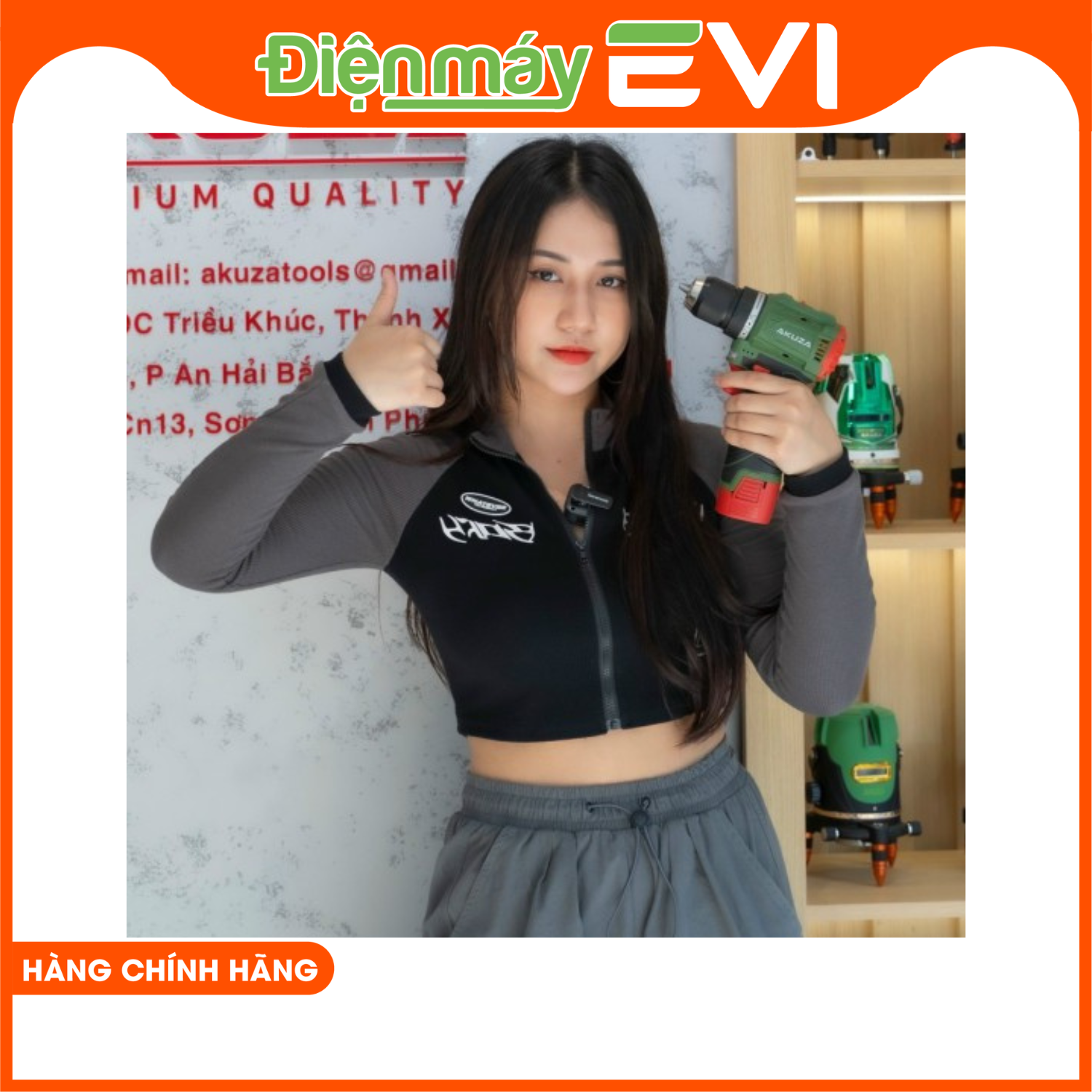 Máy khoan pin đầu kẹp AKUZA K4Pro Hộp nhưa đi kèm bên trong bao gồm 24 chi