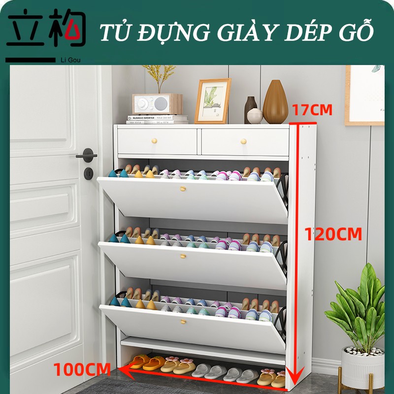 Tủ giày đa năng tủ đựng giày gỗ tủ giày nhiều tầng Một lớp có thể chứa 5 đôi giày Chống Bụi dễ lắp đặt