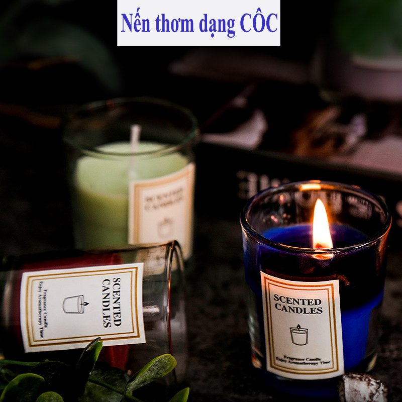 Nến thơm phòng nhiều mùi hương, candle cup, nến decor phòng sang trọng, Nến thơm không khói thiên nhiên thư giãn,thơm phòng cao cấp SCENTED CANDLE
