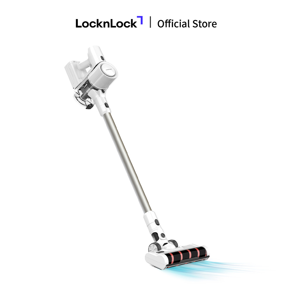 Máy hút bụi không dây Locknlock Cordless vacuum cleaner ENV313WHT- Trắng, bộ lọc HEPA, đèn led soi bụi, hút giường, khe