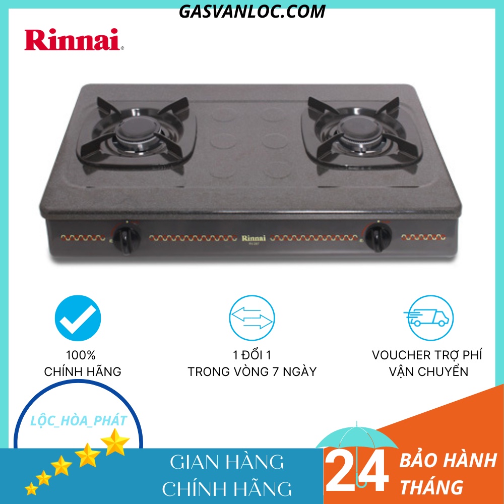 Bếp ga đôi rinnai rv-287n - ngọn lửa xanh - tiết kiệm gas - hàng chính hãng