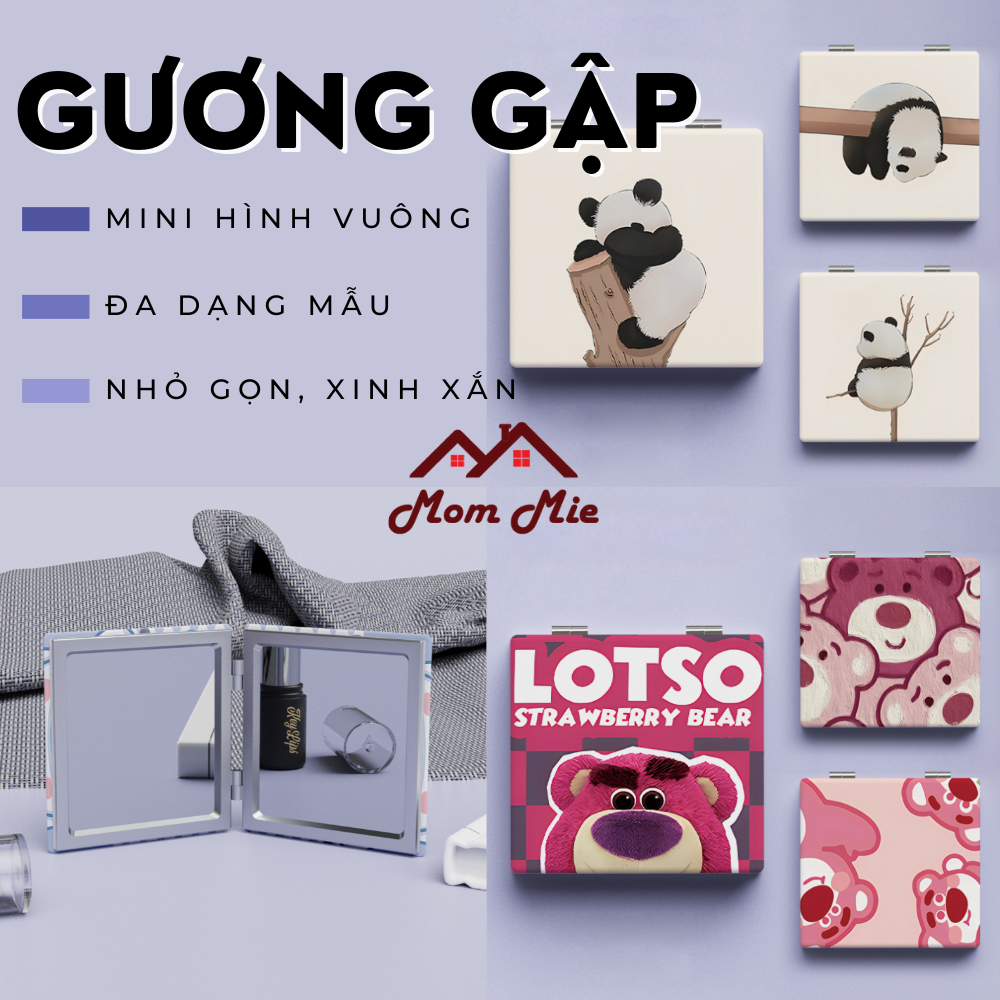 [MỚI] Gương gập mini 2 mặt siêu tiện lợi, gương trang điểm bỏ túi nhiều mẫu họa tiết xinh xắn - I081