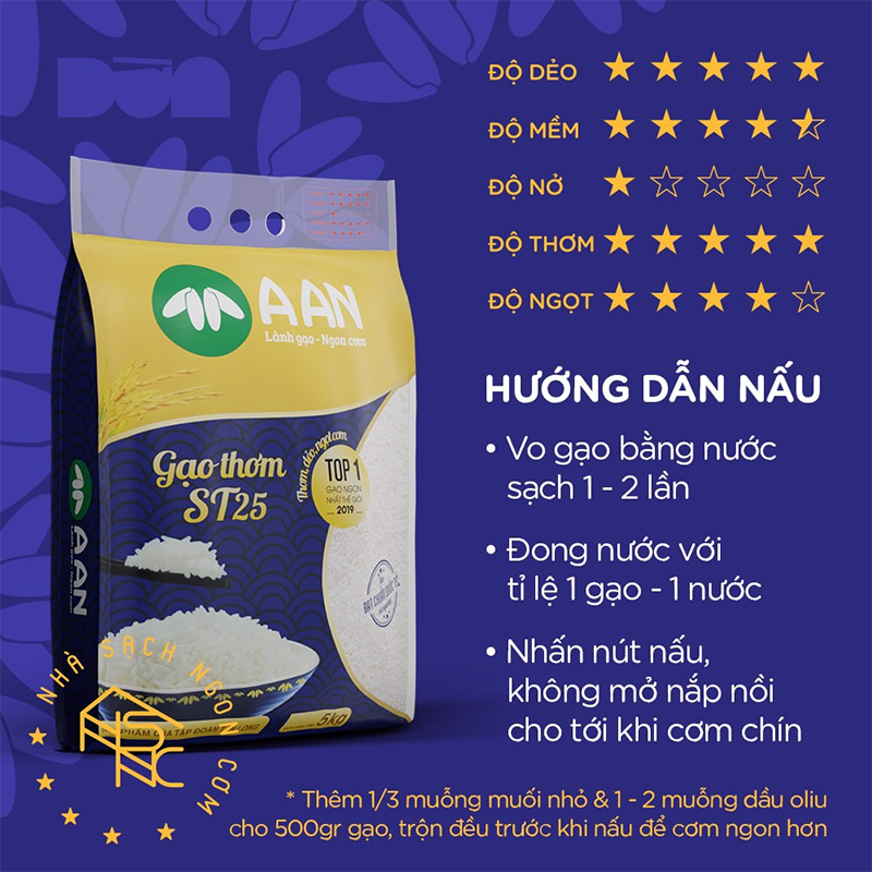 chính hãng gạo thơm st25 đặc sản sóc trăng túi 5kg - gạo ngon nhất thế giới 3