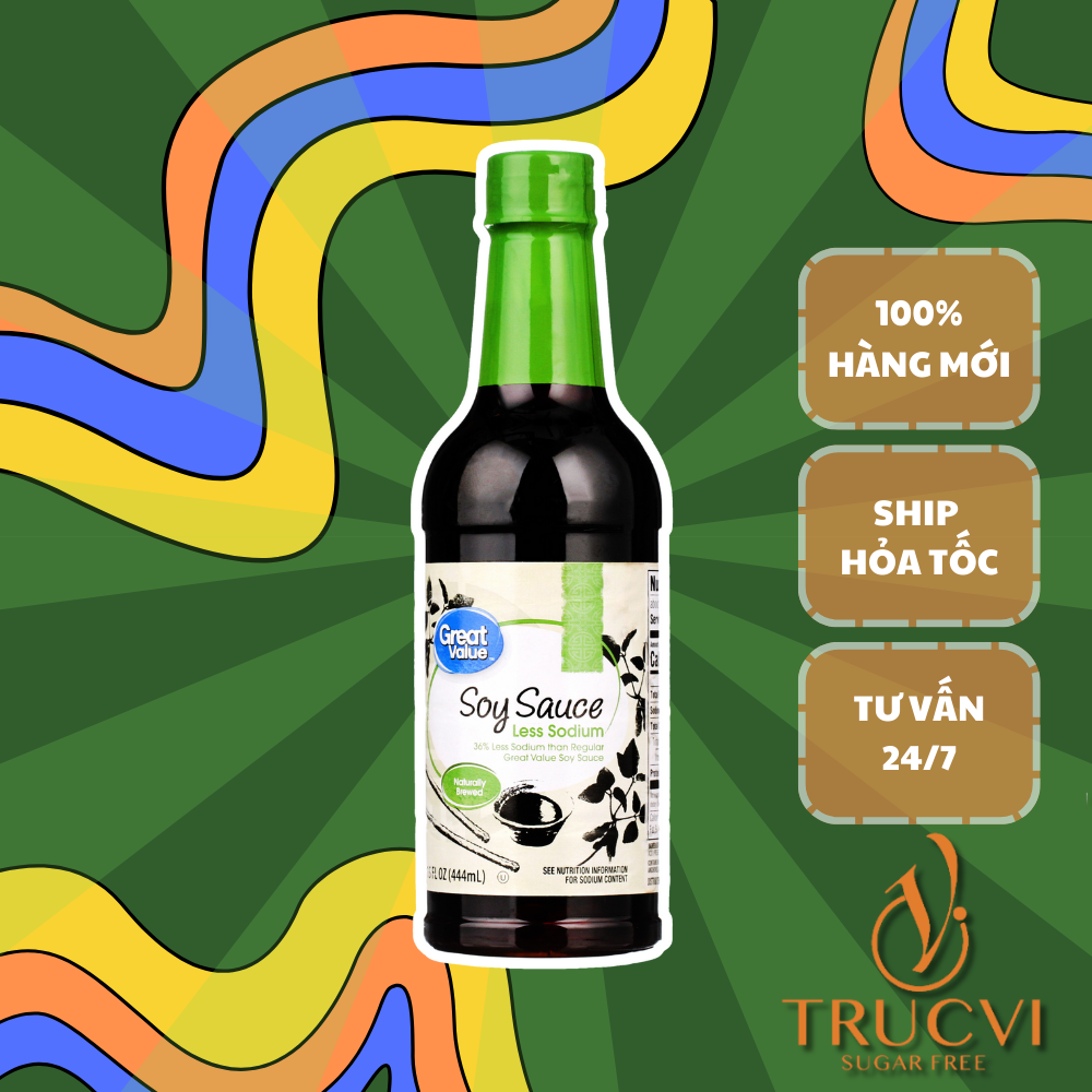 Nước tương đậu nành không đường ít muối Great Value
