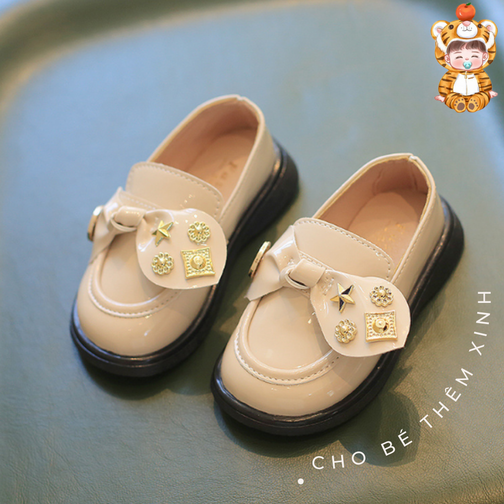 Giày búp bê đính charm lấp lánh, giày tiểu thư cho bé gái siêu mềm siêu dễ thương