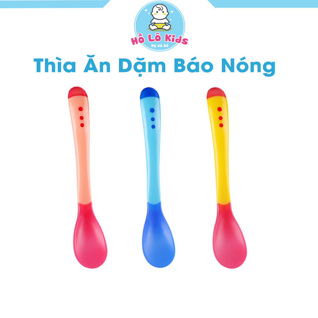 Thìa báo nóng silicon thìa ăn dặm cho bé cảm ứng nhiệt Hồ Lô Kids
