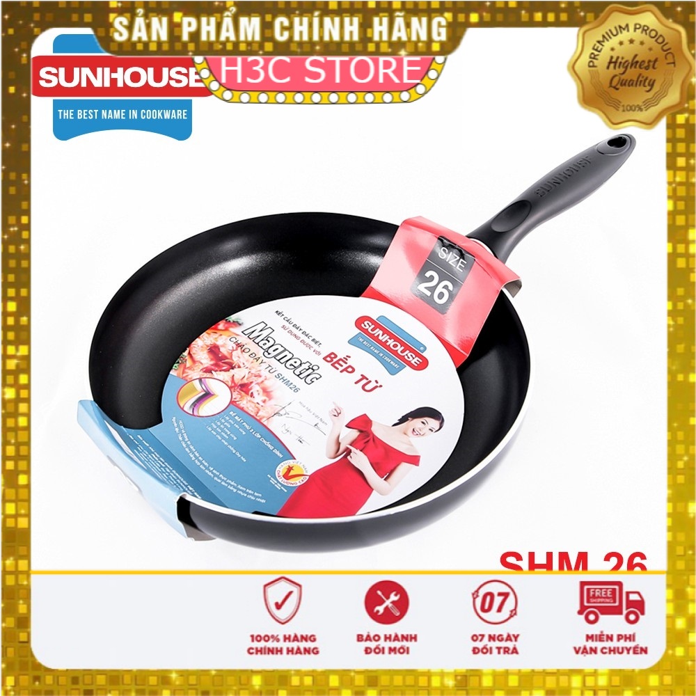 Chảo chống dính, chảo từ sunhouse shm26 - loại size 26 cm - h3c store