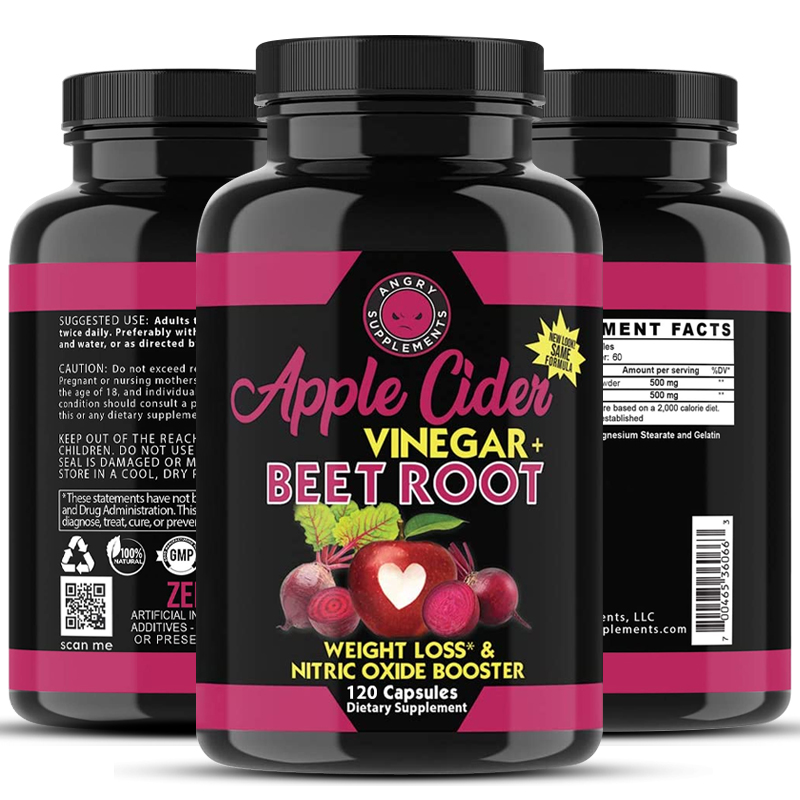 Apple Cider Vinegar + Beetroot Capsules Weight Loss Detox Nitric Oxide